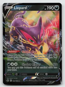 Liepard V - 104/198 - Pokemon Chilling Reign Sword & Shield Ultra Rare Card NM - Image 1
