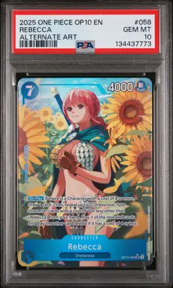2025 ONE PIECE OP10-ROYAL BLOOD ALTERNATE ART #058 REBECCA PSA 10 - Image 1