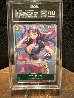 2025 ONE PIECE JAPANESE MINI-TIN PACK SET VOL.2 BISAI #111 NICO ROBIN TAG 10 - Image 1