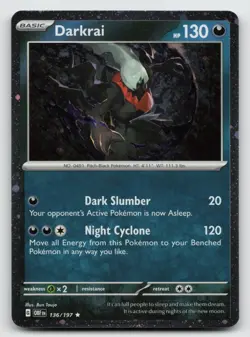 Darkrai 136/197 Cosmos Holo Rare Promo Obsidian Flames Pokemon Card NM - Image 1