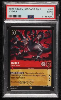 2023 Disney Lorcana - Into The Inklands 3 Hydra Deadly Serpent #108 PSA 9 MINT - Image 1