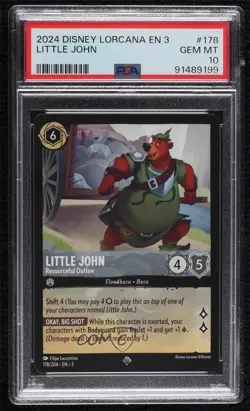 2023 Disney Lorcana - Into The Inklands 3 Little John Resourceful Outlaw PSA 10 - Image 1