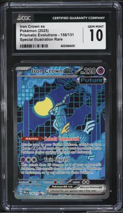 CGC 10 Iron Crown ex SIR Prismatic Evolutions 2025 Pokemon Card #158 - Image 1