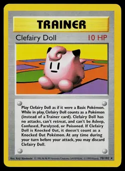 Pokemon Card - Clefairy Doll Base Set Shadowless 70/102 Rare - Image 1
