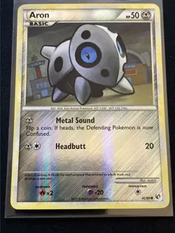 Aron 42/90 Reverse Holo Basic Metal 2010 Nintendo Pokemon TCG Card Standard - Image 1
