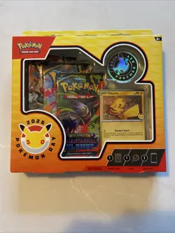 Pokemon Day 2026 30th Anniversary Pikachu Card Coin Mega Evolution Booster Box - Image 1