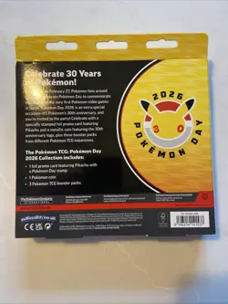Pokemon Day 2026 30th Anniversary Pikachu Card Coin Mega Evolution Booster Box - Image 2