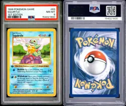 1999 Pokemon Game Squirtle 1st Edition Shadowless Card #63 PSA 8 NM-MT - Image 2