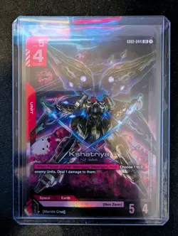 Gundam Bandai Kshatriya NZ-666 LR Holo GD01-044 Unit Marida Cruz Card - Image 1