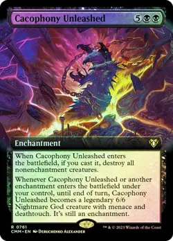 Magic The Gathering MTG CACOPHONY UNLEASHED EXTENDED ART FOIL Commander Masters - Image 1