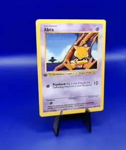 Abra 43/102 1st Edition Shadowless Base Set Pokemon Card TCG WOTC 1999 NM - Image 2