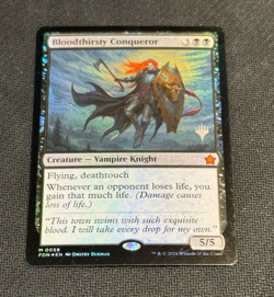 MTG MAGIC THE GATHERING Avatar FOIL BLOODTHIRSTY CONQUEROR PROMO PACK FOUNDATION - Image 1