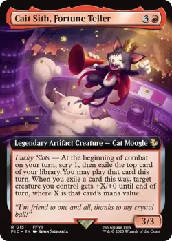 extended art CAIT SITH FORTUNE TELLER 0151 Final Fantasy MTG Magic NM - Image 1