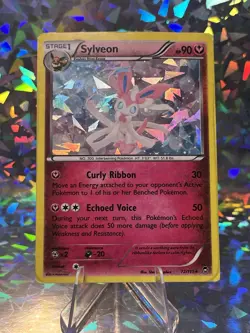 Sylveon 72/111 XY Furious Fists Cracked Ice Holo 2014 Pokemon Card HP/DMG - Image 1