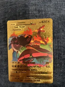Venusaur Charizard Blastoise Gigantamax VMax Tag Team Gold Pokemon Card 143/203 - Image 1