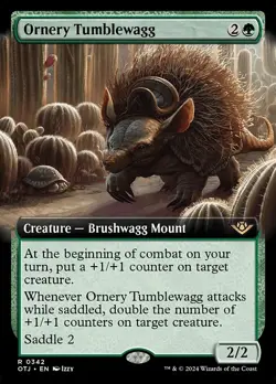 Ornery Tumblewagg R Ext Art Reg #342 | OTJ Outlaws of Thunder Junction | MTG - Image 1