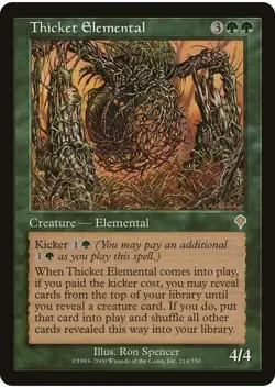 Thicket Elemental #214 Invasion 1993- 2000 Magic MTG Elemental RARE - Image 1
