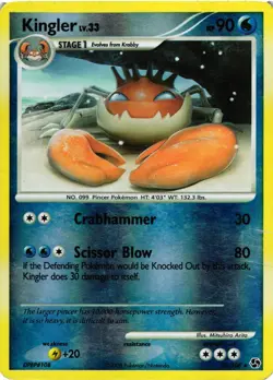 Pokemon TCG Kingler Great Encounters 20/106 Reverse Holo Rare DMG - Image 1