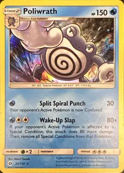 Poliwrath 32/149 Holo Holo Rare SM Base Set Pokemon Holo Lightly Played - Image 1
