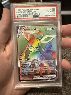 2021 Pokemon SWSH Evolving Skies Glaceon VMAX #208/203 PSA 10 GEM MINT - Image 1
