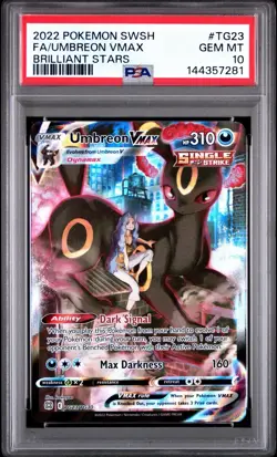 2022 POKEMON SWORD & SHIELD BRILLIANT STARS #TG23 FA/UMBREON VMAX PSA 10 - Image 1