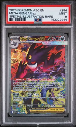 2026 POKEMON ASCENDED HEROES SPECIAL ILLUSTRATION RARE MEGA GENGAR EX PSA 9 - Image 1