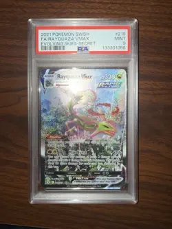 Pokemon 2021 Rayquaza VMAX 218/203 Alt Art Secret Rare Evolving Skies PSA 9 - Image 1
