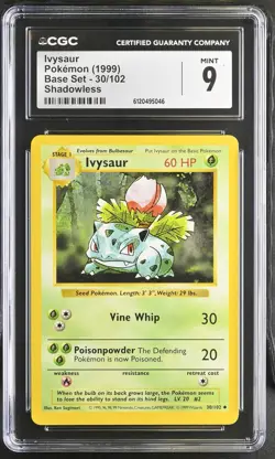 Ivysaur 1999 Pokemon Base Set Shadowless CGC 9 #30 - Image 1