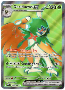 Decidueye ex 100/088 Holo Ultra Rare Perfect Order Pokemon Holo Near Mint - Image 1