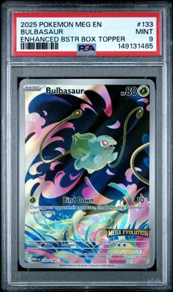 2025 POKEMON MEG EN-MEGA EVOLUTION ENHANCED BOOSTER BOX TOPPER BULBASAUR PSA 9 - Image 1