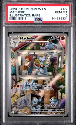 2023 POKEMON MEW EN-151 ILLUSTRATION RARE #177 MACHOKE PSA 10 - Image 1