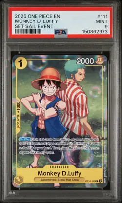 2025 ONE PIECE PROMOS SET SAIL EVENT #111 MONKEY D. LUFFY PSA 9 - Image 1