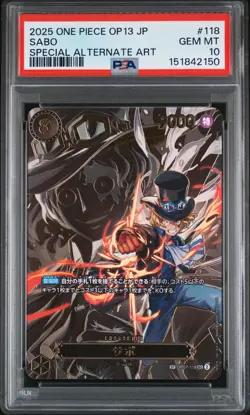 2025 ONE PIECE JAPANESE OP13-CARRYING ON HIS WILL #118 SABO PSA 10 - Image 1