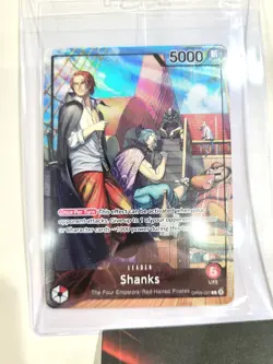 One Piece TCG Leader Shanks OP09-001 Exclusive Promo Card SEALED + PSA Magazine - Image 2