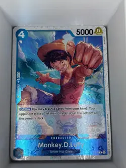 P-055 Monkey.D.Luffy (Jolly Roger Foil) English One Piece TCG Card Game - Image 1