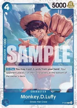 P-055 Monkey.D.Luffy (Jolly Roger Foil) English One Piece TCG Card Game - Image 2