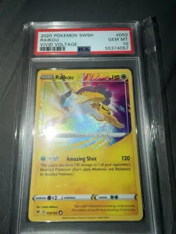 Pokemon TCG Raikou Vivid Voltage Holo Card PSA 10 050/185 - Image 2
