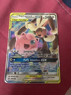 Mega Lopunny & Jigglypuff GX 165/236 Cosmic Eclipse NM Ultra Rare Pokemon Card - Image 1