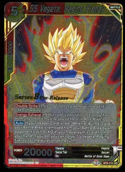 SS Vegeta Raging Frenzy Pre Release Dragon Ball Super Masters DBS Card NM - Image 1