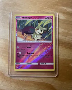 Pokemon Mimikyu Reverse Holo Rare Card Sun & Moon Team Up 112/181 - Image 1