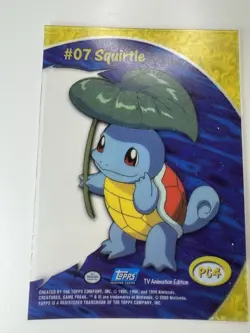 Topps Pokemon 2000 Squirtle #07 Clear Card PC4 TV Animation Edition NM/LP - Image 2