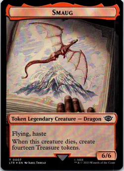 Smaug // Food (0022) Double-Sided Token (Surge Foil) T Foil LTR Universes Beyond - Image 1
