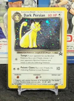2000 Pokemon WOTC TCG Dark Persian Black Star Promo Holo #17 LP English TCG - Image 1