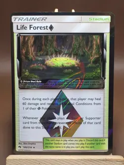 MP Pokemon Lost Thunder Life Forest Holo Rare Trainer Card 180/214 - Image 1