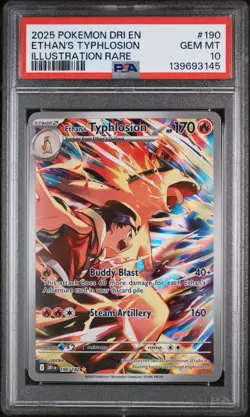 ✅ PSA 10 • Ethan's Typhlosion Destined Rivals Pokemon Illustration Rare 190/182 - Image 1