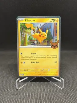 SWIRL 🌀💫 Pikachu 018/091 Cosmos Holo 2024 Trick or Trade Pokemon Card - Image 1