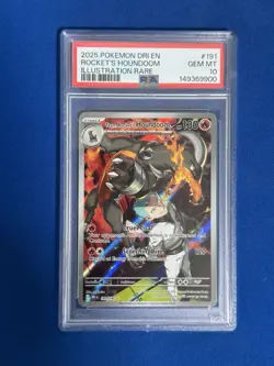 TEAM ROCKET'S HOUNDOOM POKEMON DESTINED RIVALS ILLUSTRATION RARE 191/182 PSA 10 - Image 1