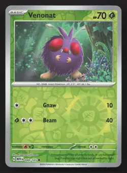 Pokemon Venonat 048/165 Reverse Holo Common SV: Scarlet & Violet 151 NM - Image 1