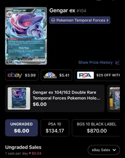 Gengar EX, Pokemon Near Mint, Temporal Forces, Double Rare, 104/162 - Image 5