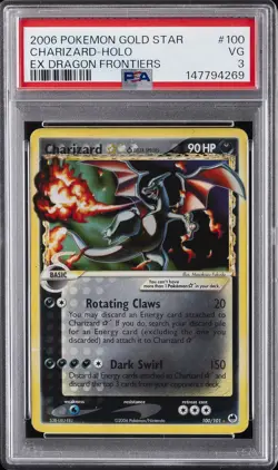 2006 POKEMON EX DRAGON FRONTIERS GOLD STAR #100 CHARIZARD-HOLO PSA 3 - Image 1